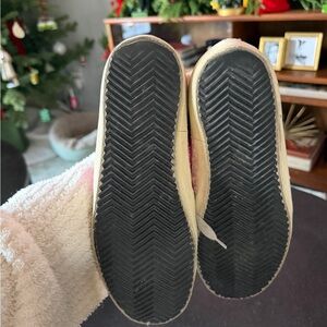 Golden Goose White/Pink Leather and Glitter Super Star Applique Sneakers Size 37